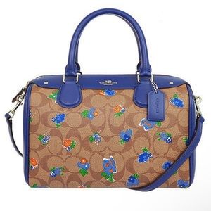 Coach Mini Benett Blue Floral Satchel